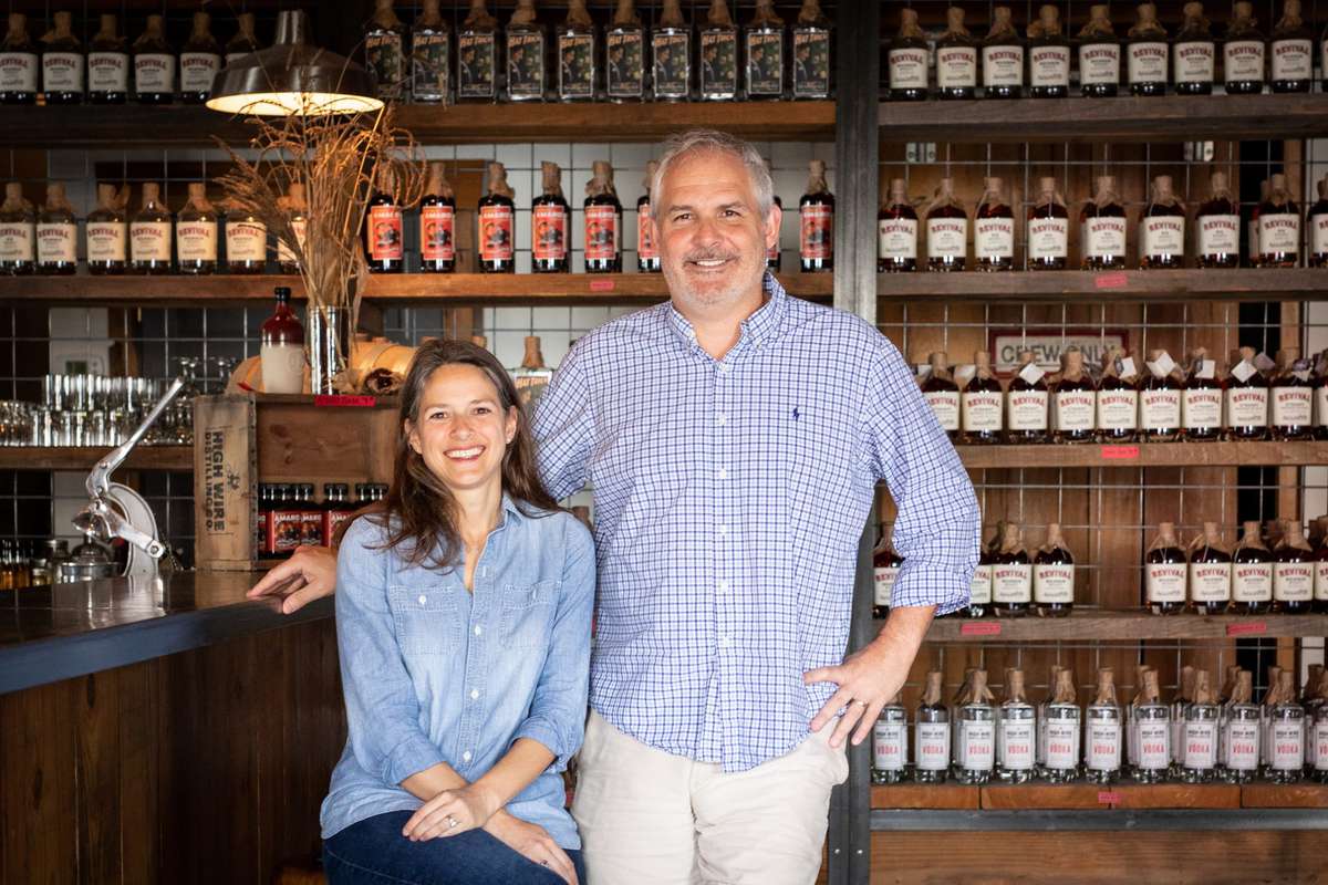 Ann Marshall and Scott Blackwell of High Wire Distillery in Charleston, SC