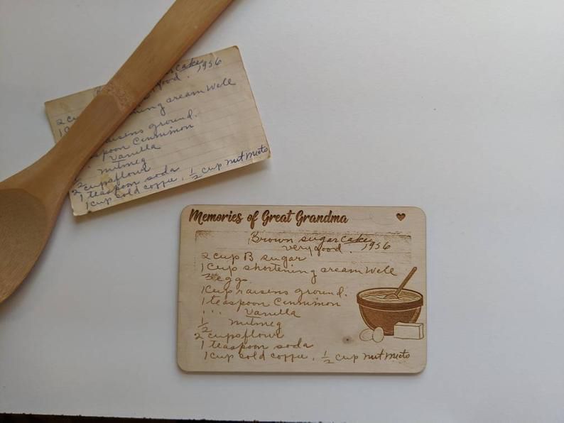 Wooden Recipe Card