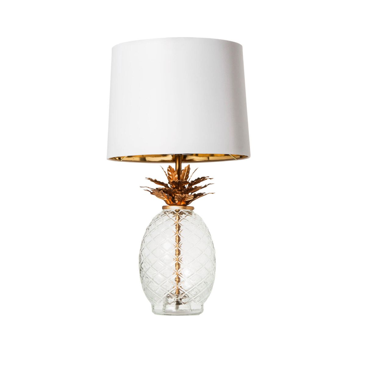Glass Pineapple Table Lamp Brass