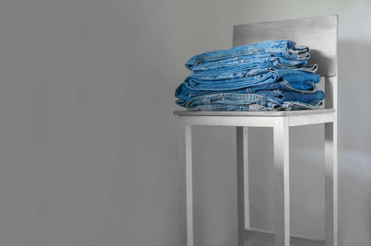 Pile of Jeans on Chair