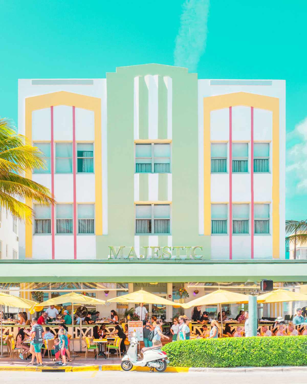 The Majestic pastel exterior in Miami, FL