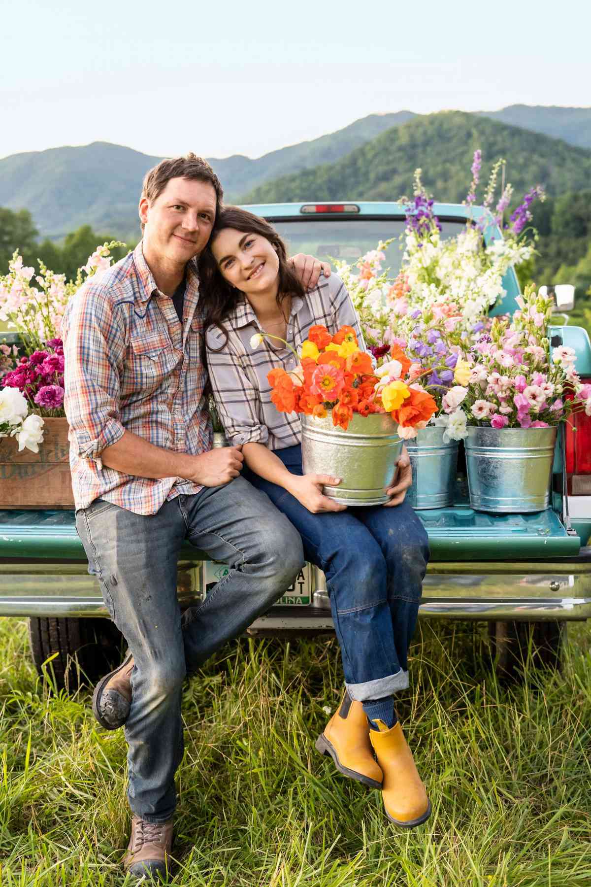 Emily and Josh Copus on Carolina Flowers Farm