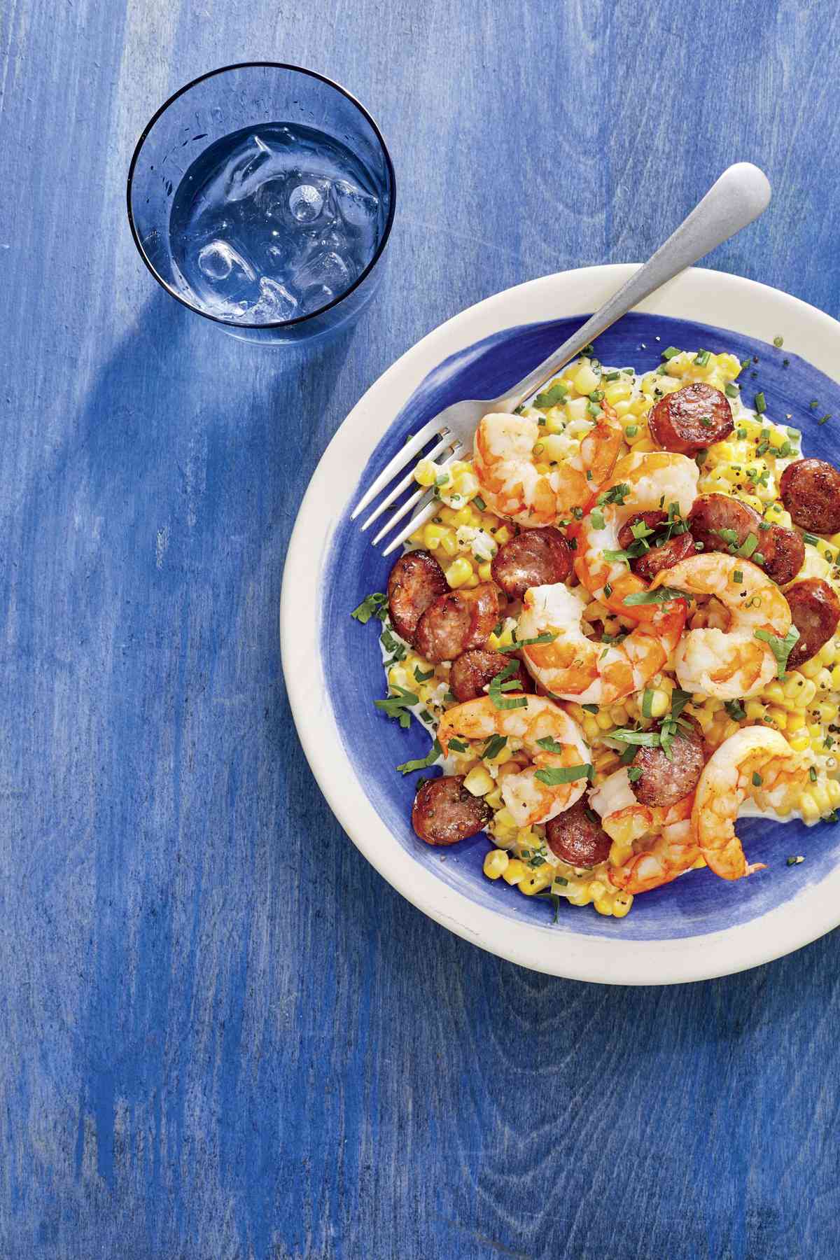 Skillet Corn with Shrimp and Sausage