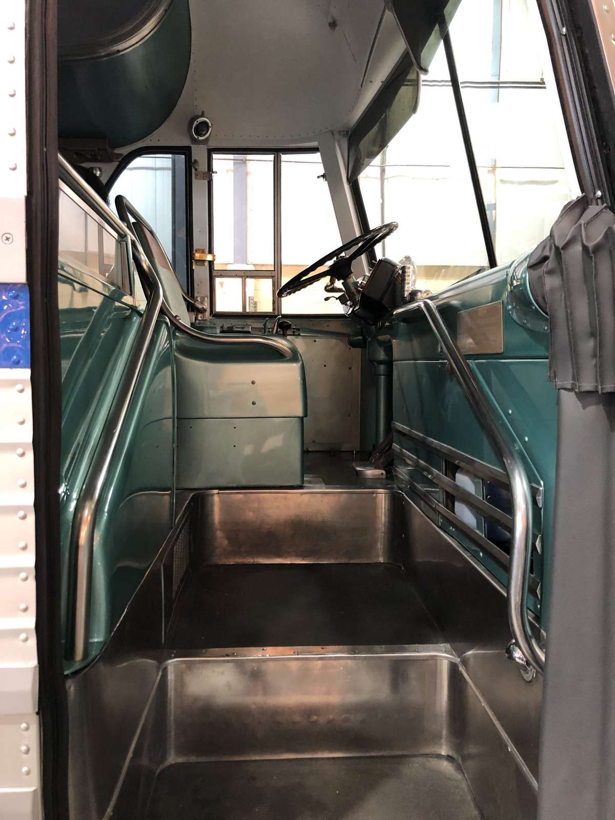 vintage greyhoud bus interior