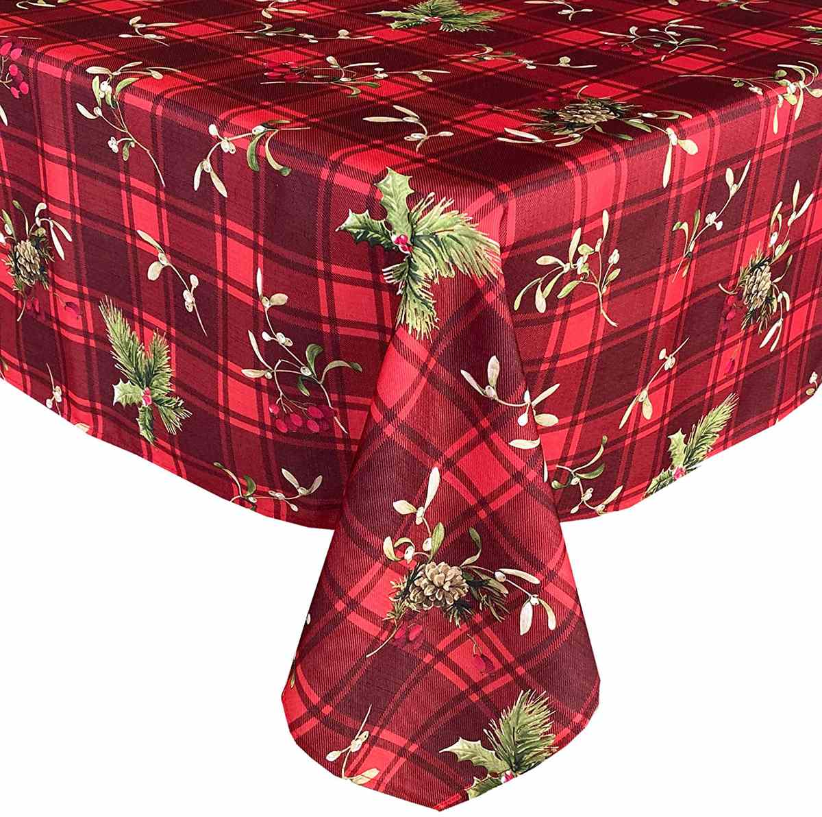 Holiday Spruce Plaid Tablecloth