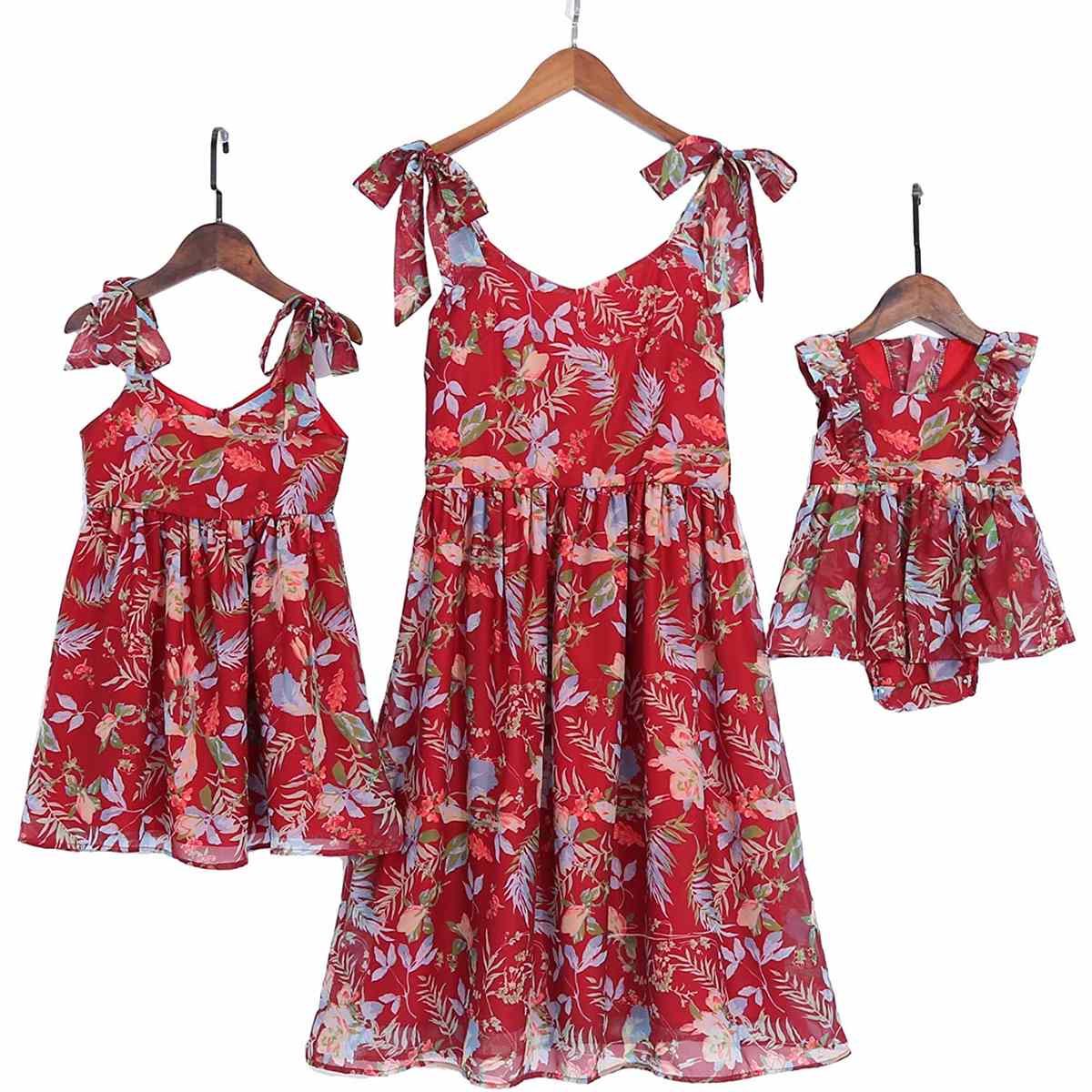 PopReal Mommy and Me Floral Printed Dresses