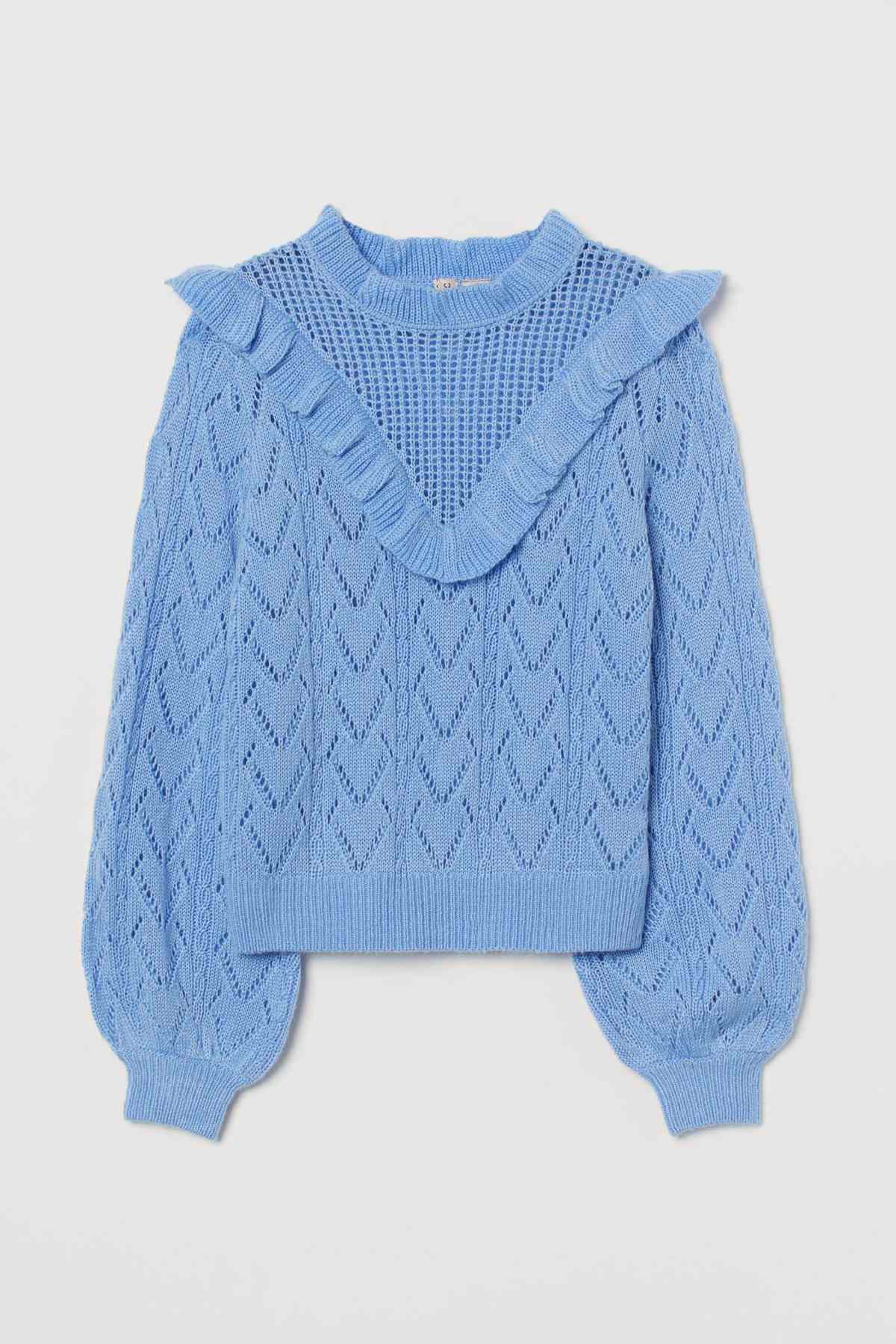 Ruffle-Knit Detail Sweater