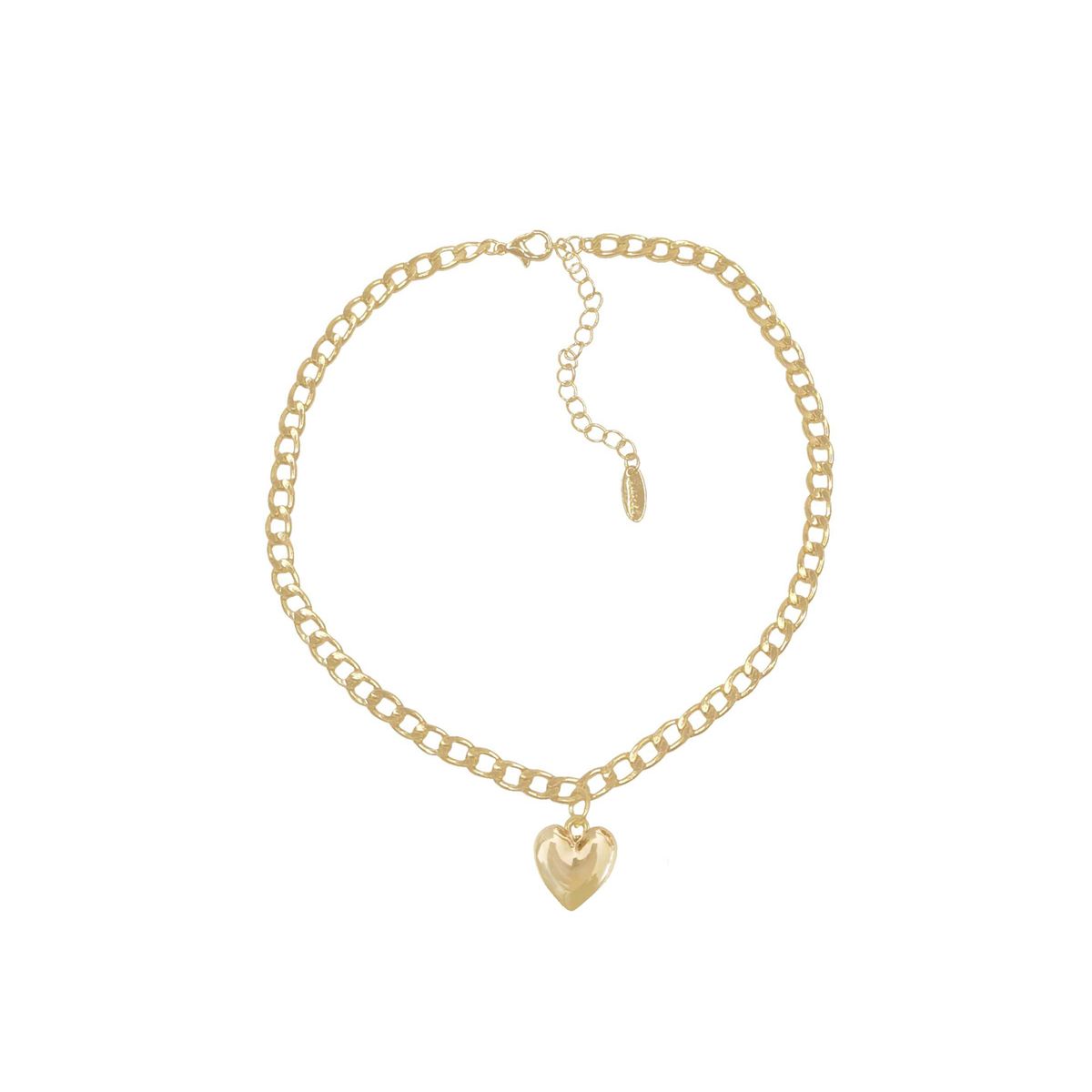gold chain necklace with heart pendant
