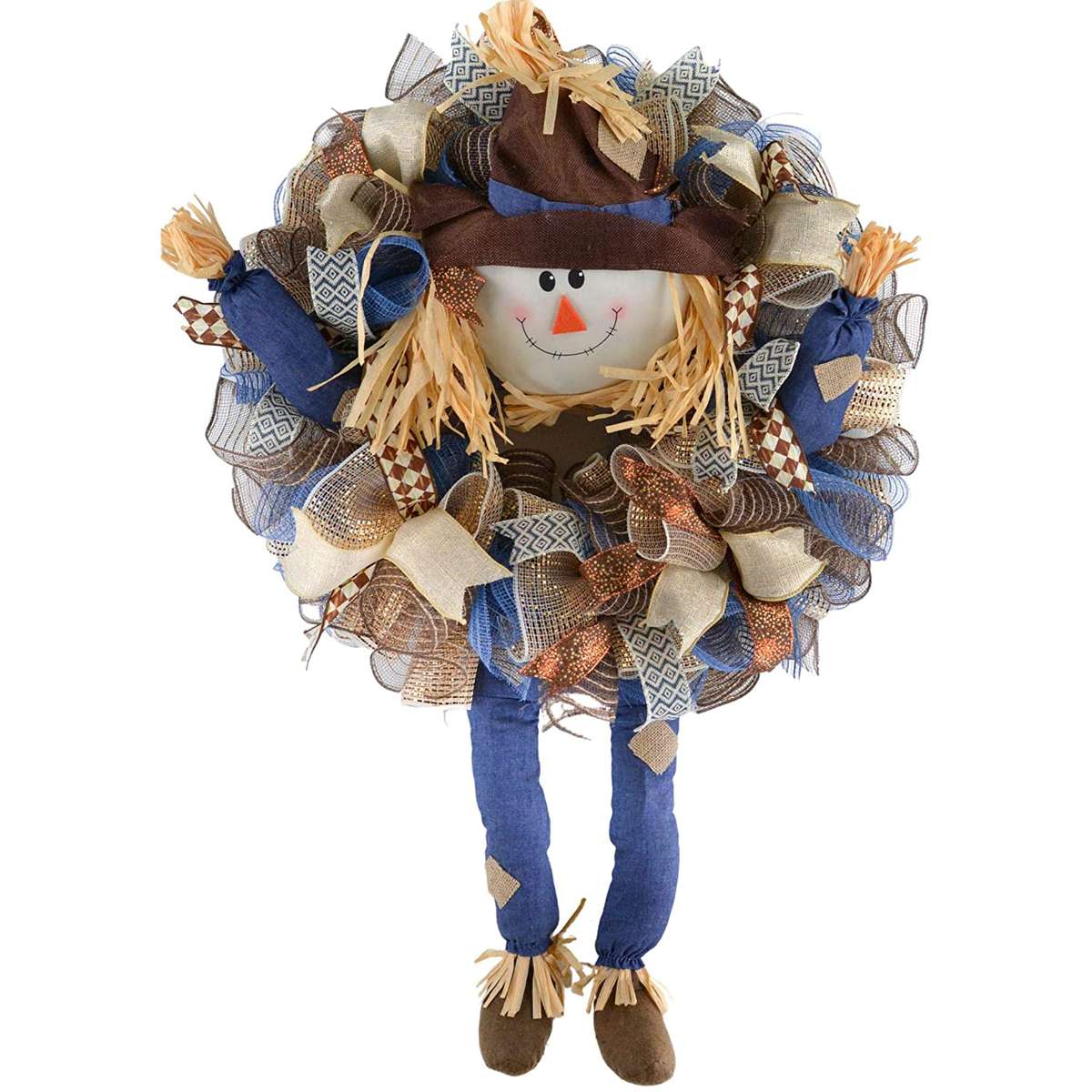 Scarecrow Thanksgiving Deco Mesh Wreath