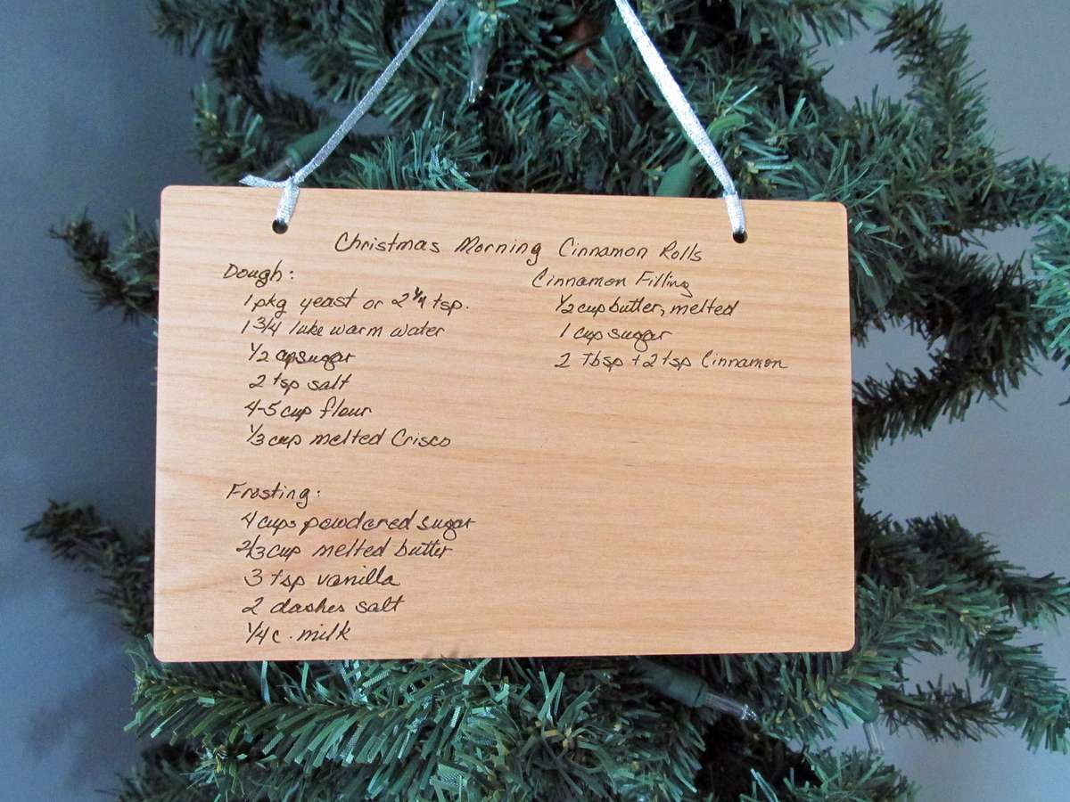 handwritten recipe ornament