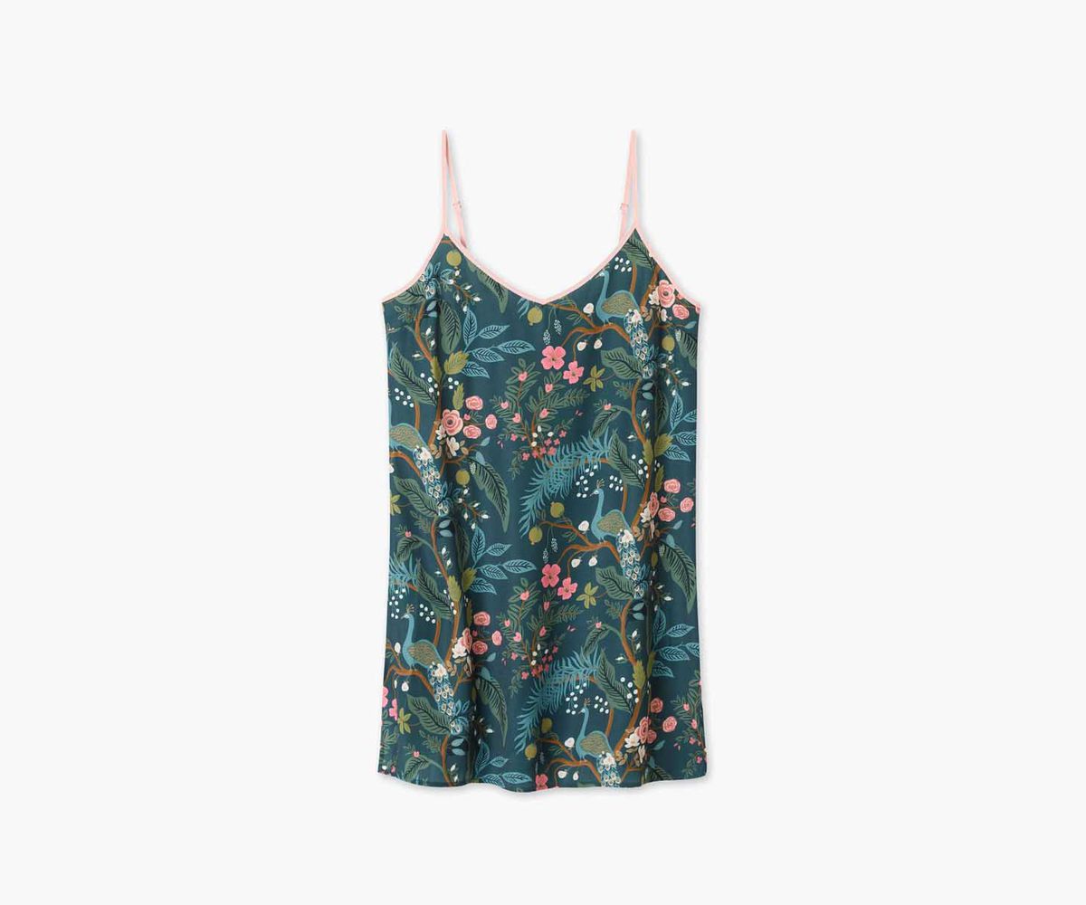 Rifle Paper Co. Cami Slip Dress in Peacock