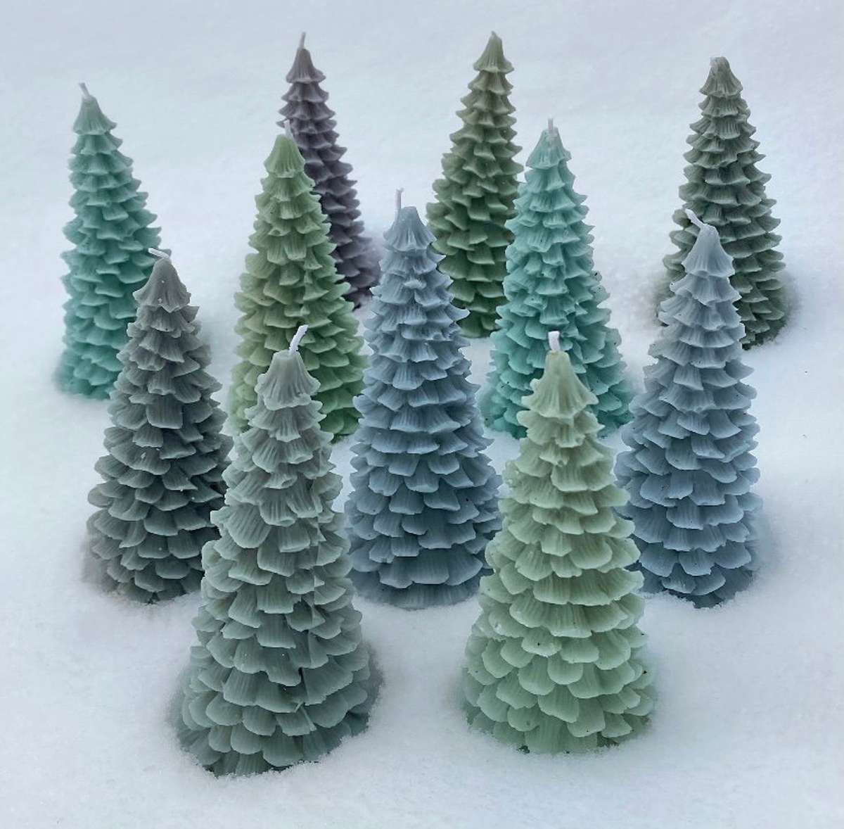 Hand-Poured Christmas Tree Candles