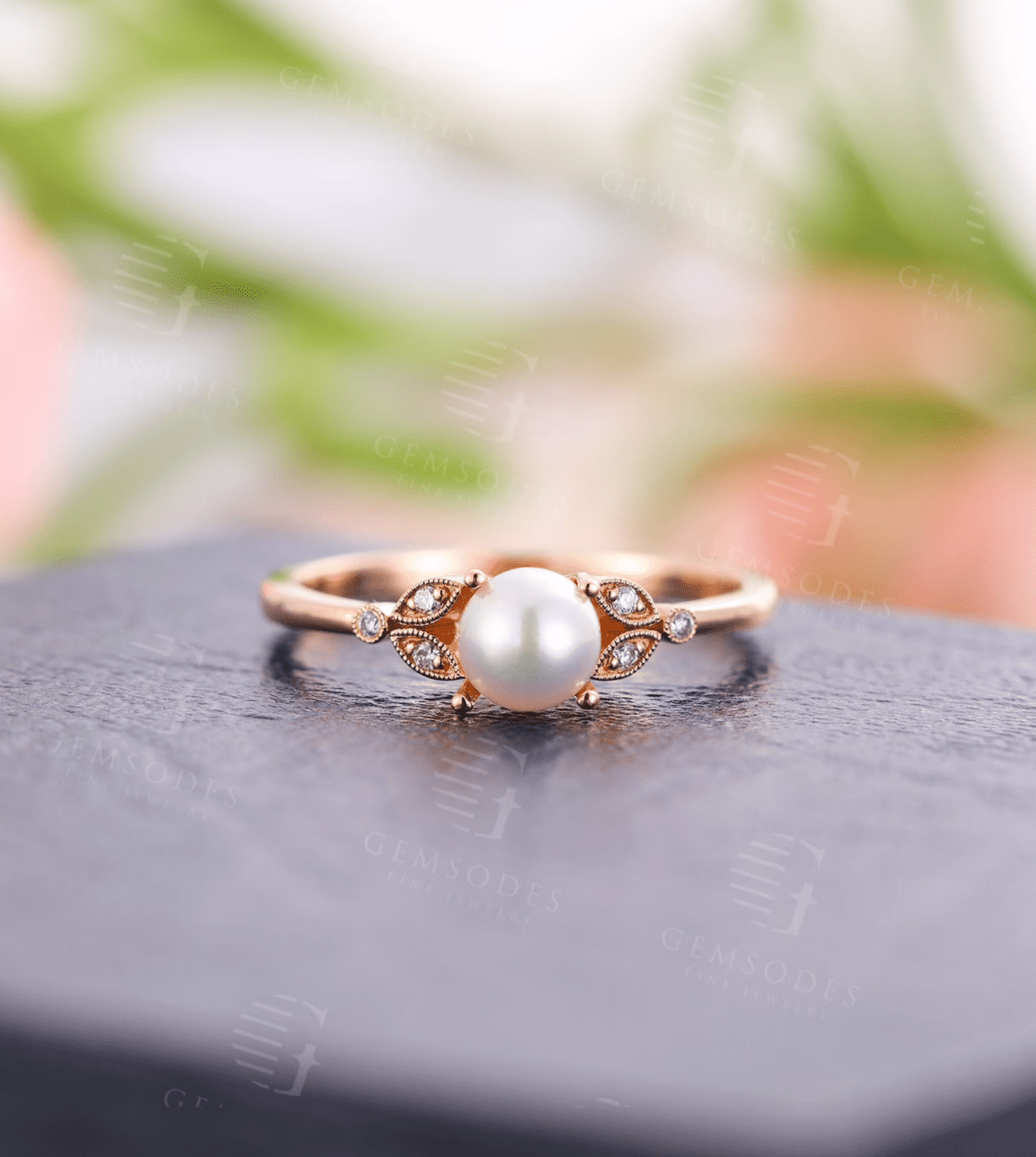 Vintage-Inspired Pearl Engagement Ring
