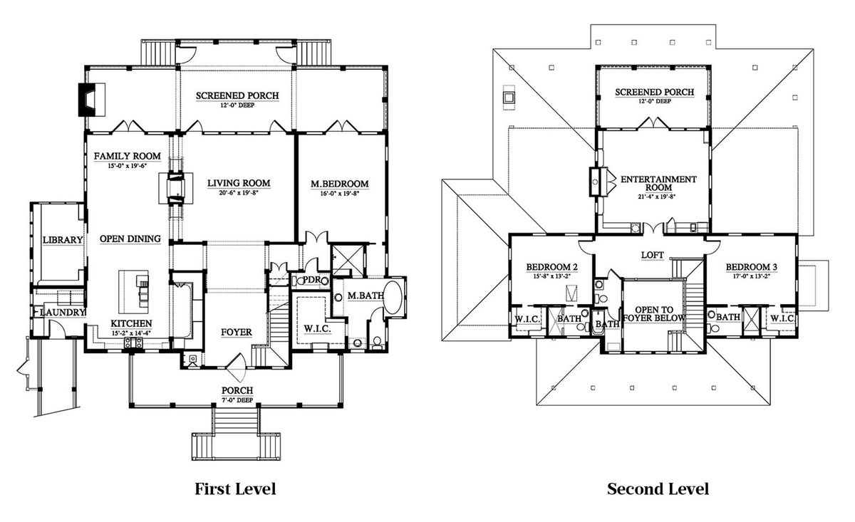 Old Oyster House Plan (SL-1934) First and Second Floor Plan