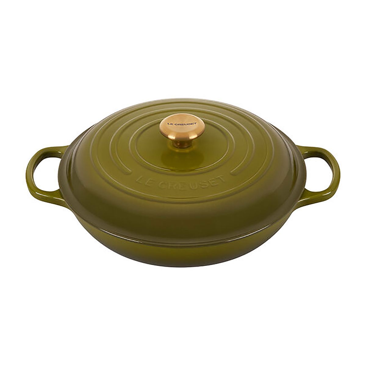Le Creuset olive cookware