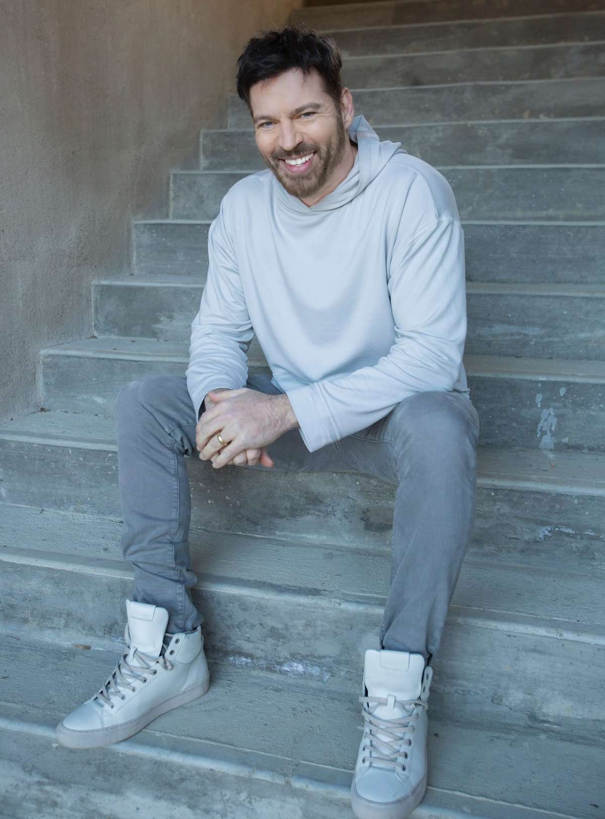 Harry Connick Jr. Sitting on Steps