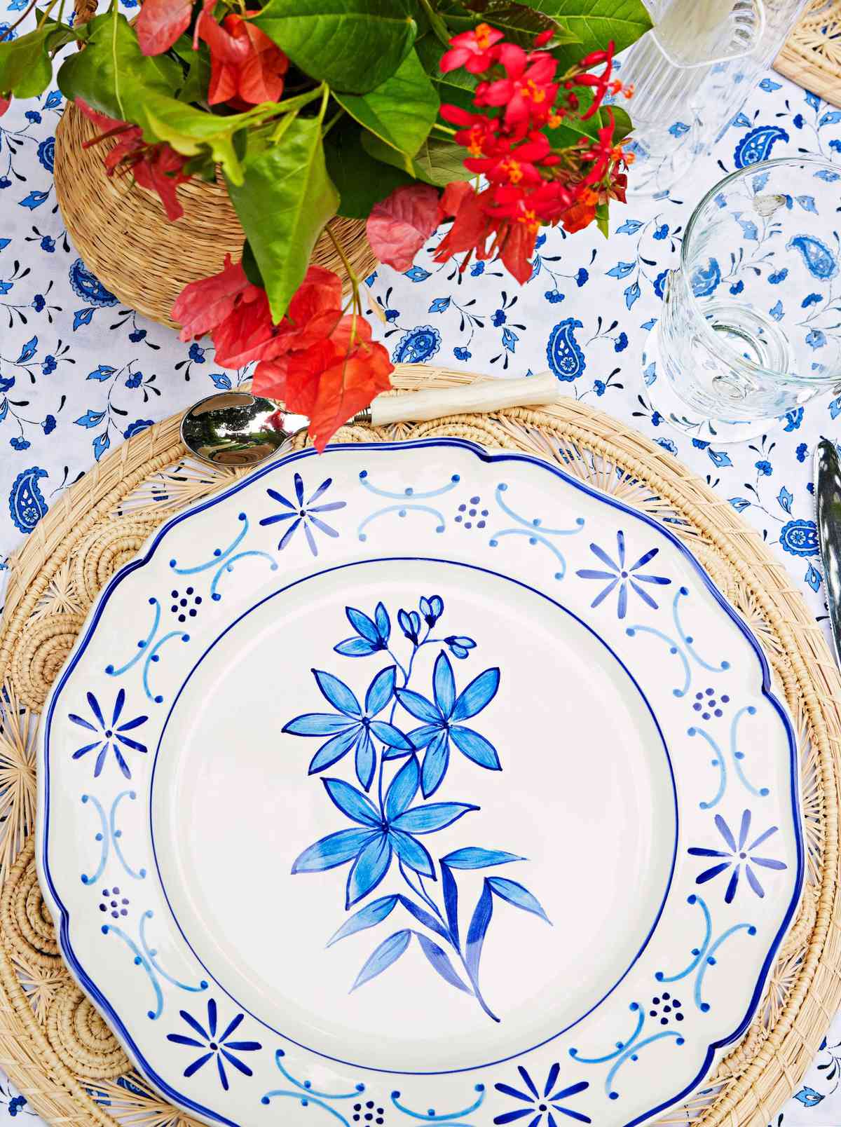 Emily Painter Blue and White Table Setting