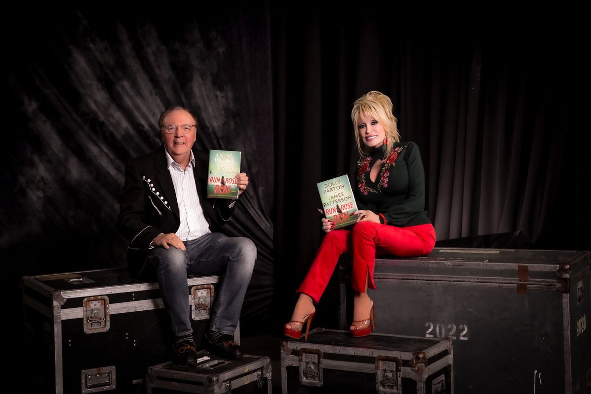 James Patterson and Dolly Parton with Books