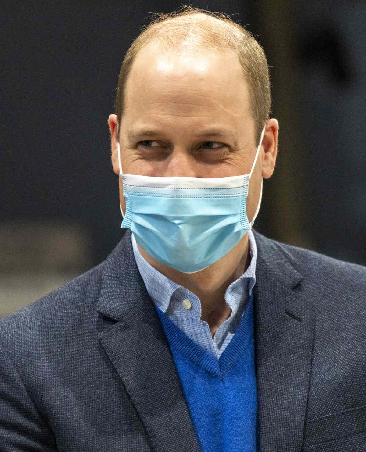 Prince William at the vaccinations center on Monday