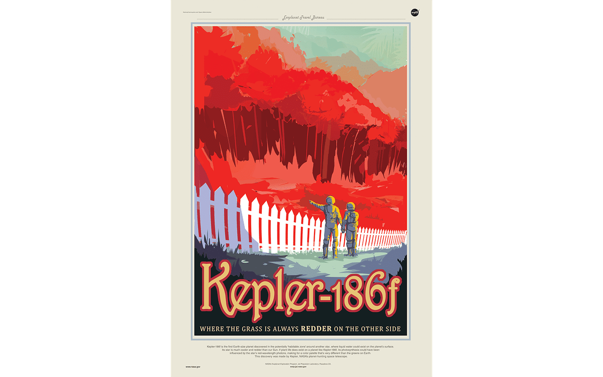 Vintage Space Travel Posters: Year-Round Leaf Peeping on Kepler-186f