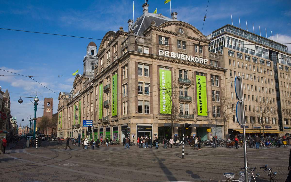 De Bijenkorf, Amsterdam's best known department store, Dam Square, Amsterdam, Netherlands, Europe
