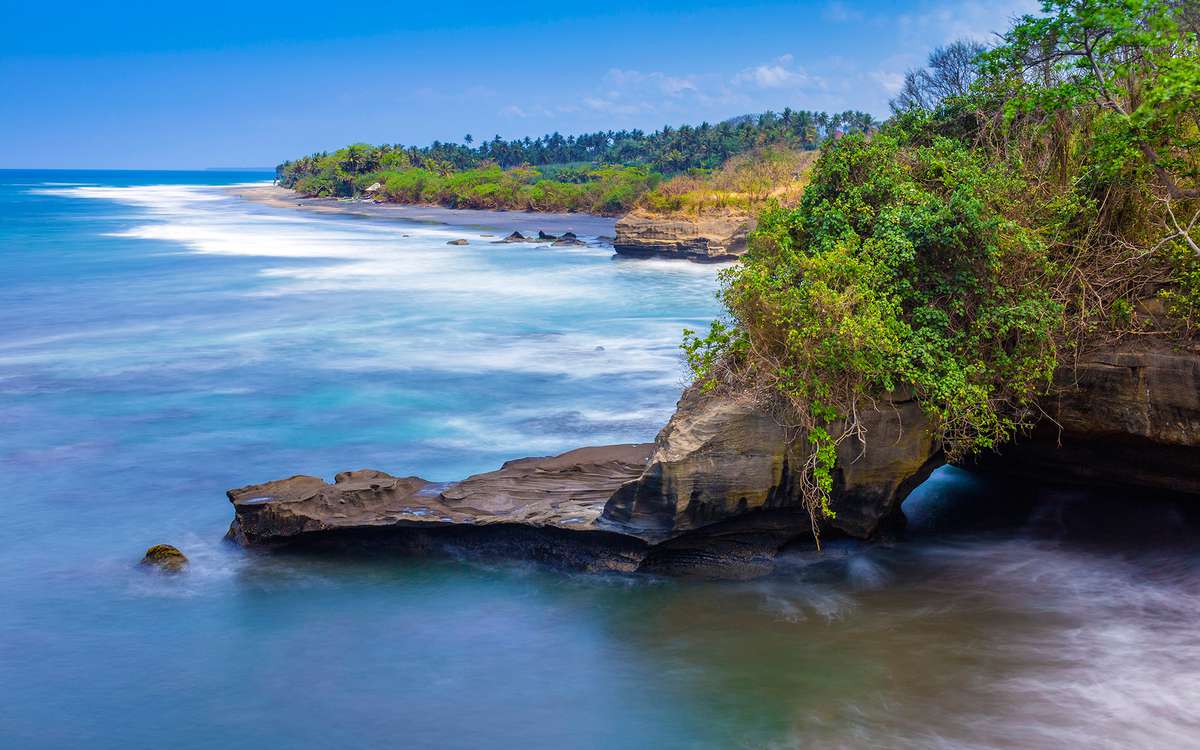 Indonesia, Bali, Coast, View of Balian beach