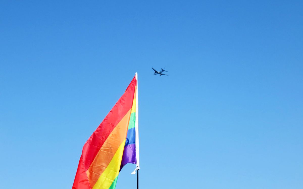 Pride Flag Airplane