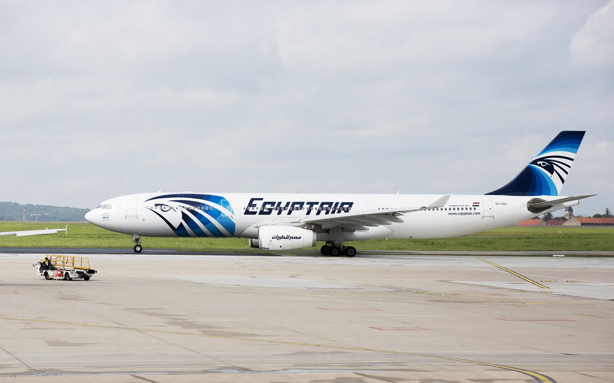 EgyptAir Plane at Charles de Gaulle Airport