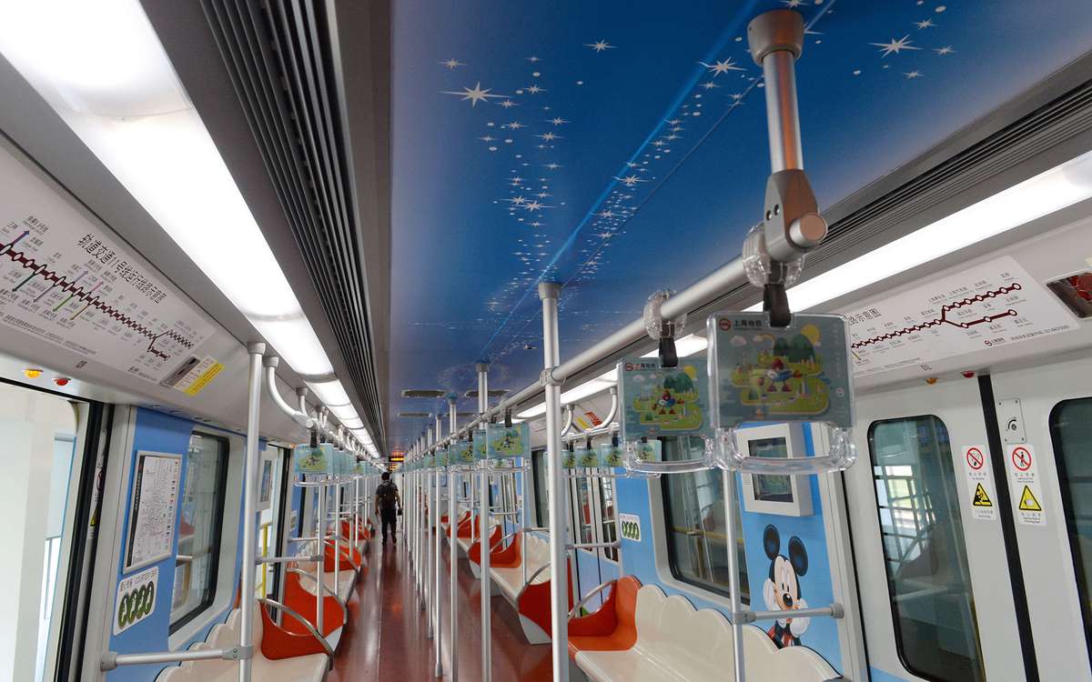 Disney themed metro train