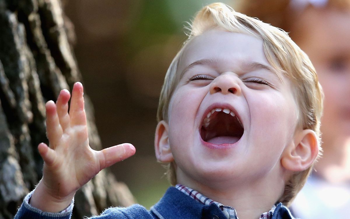 Prince George loves bubbles.