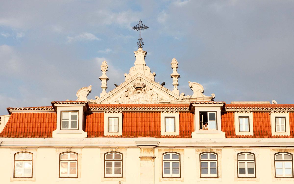 Intricate Building Facade in Lisbon