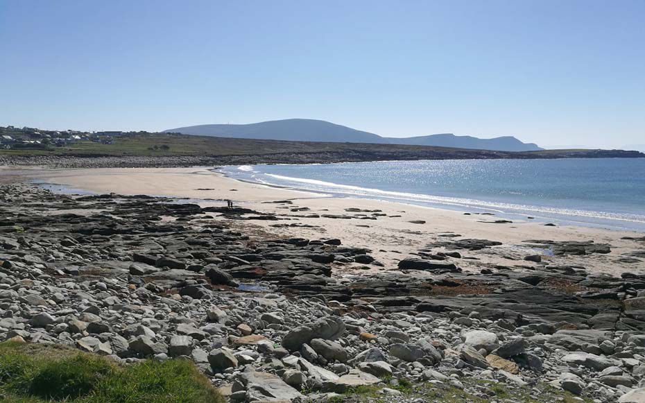 Beach reappears near Dooagh on Achill Island