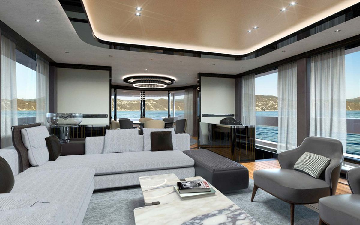 Dynamiq Custom Luxury Porsche Yachts Living Room