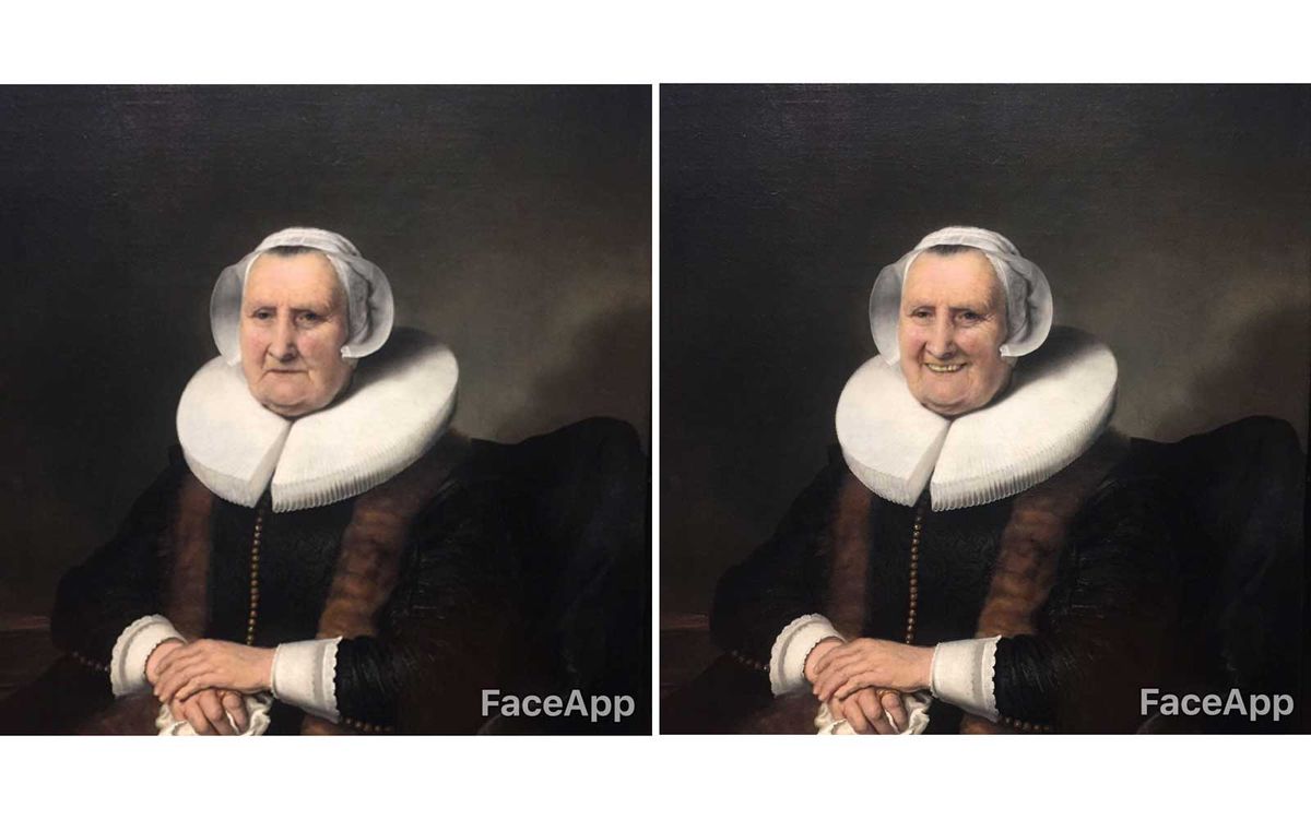 Masterpieces smile with FaceApp