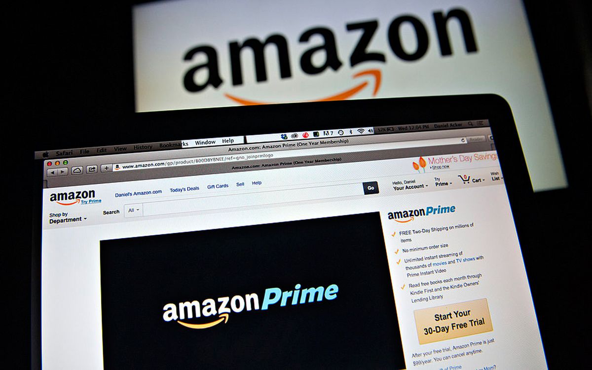 The Amazon.com Inc. Prime logo is displayed on computer screens for a photograph in Tiskilwa, Illinois, U.S., on Wednesday, April 23, 2014. Amazon.com Inc. is scheduled to release earnings figures on April 24. Photographer: Daniel Acker/Bloomberg via Gett