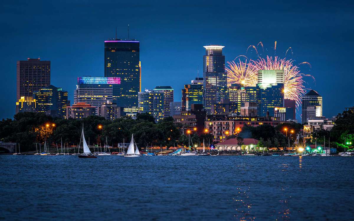 Fourth of July Independence Day Celebrations Holiday Lake Calhoun Minneapolis Minnesota fireworks