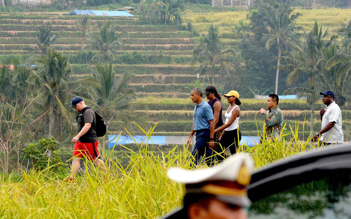 Former US president Barack Obama Jatiluwih tourist site in Tabanan on Bali island Indonesia