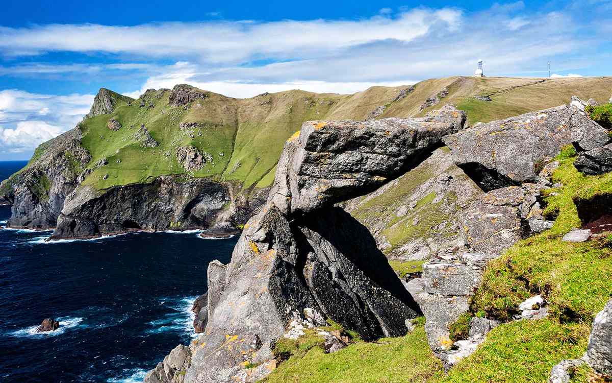 A view of the Mistress Stone on the island of St. Kilda Scotland