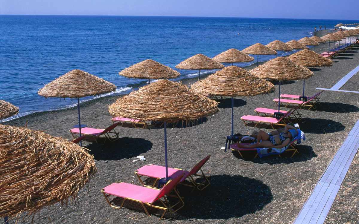 Perivolos Beach, Santorini, Greece