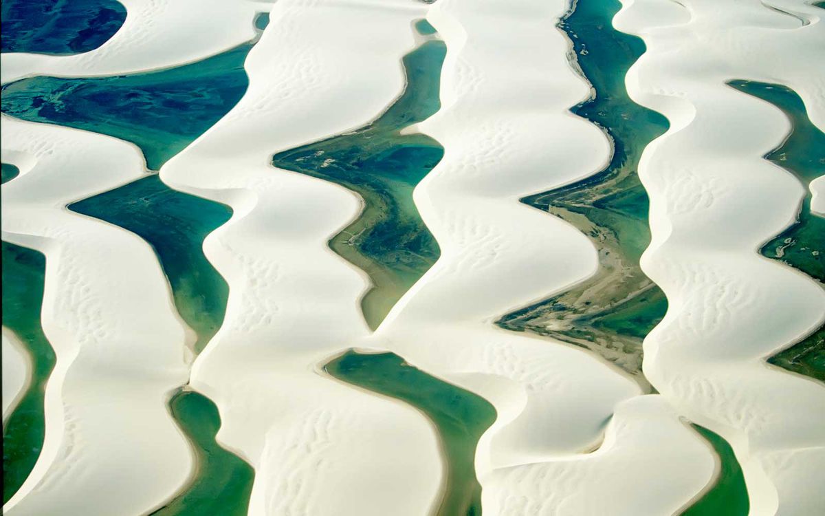 Blue Lagoons Brazilian Sand Dunes Lencois Maranhenses National Park