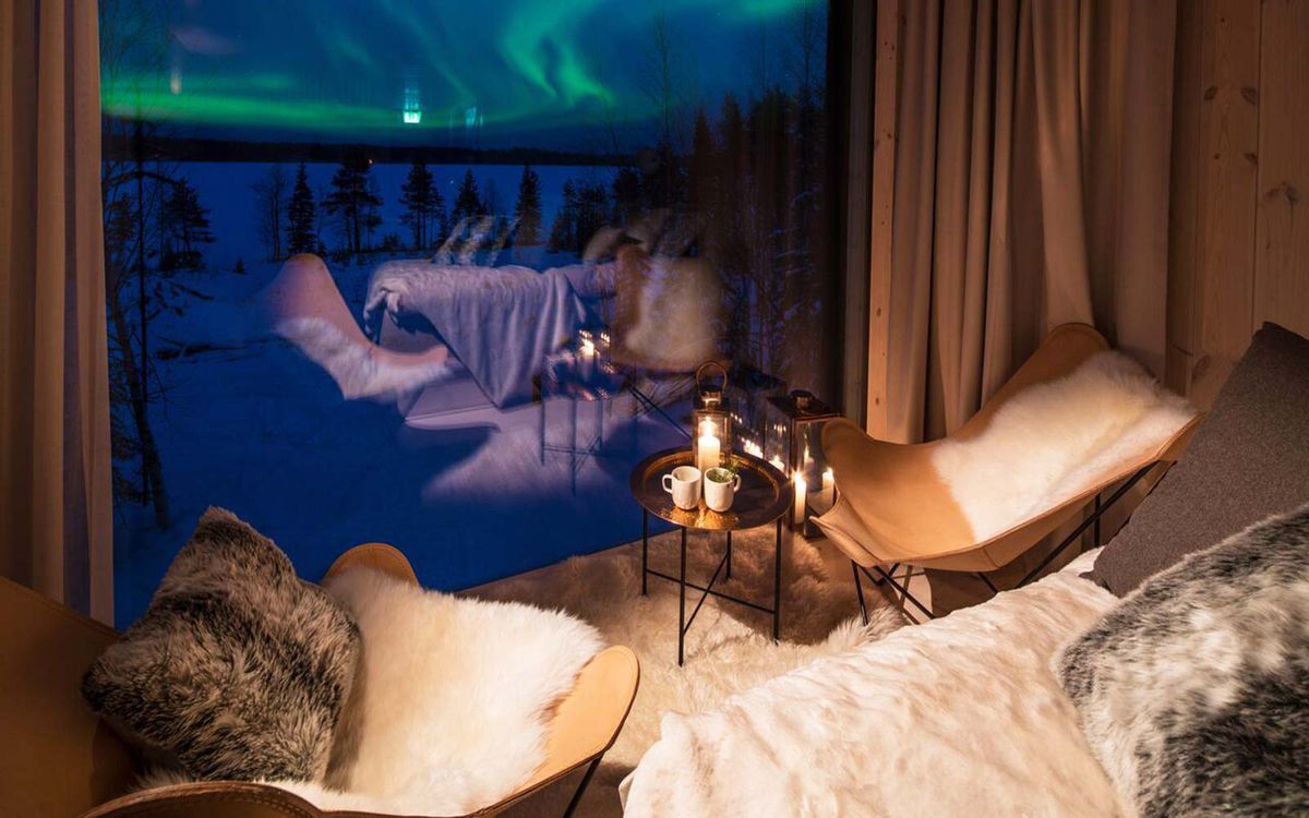 Off The Map Travel Aurora Floating Northern Lights Experience Finland