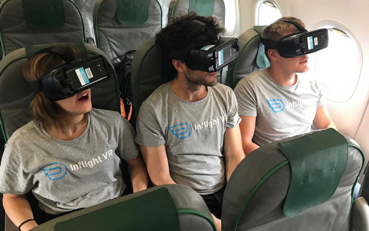 In-flight virtual reality headrests partnership with Airbus