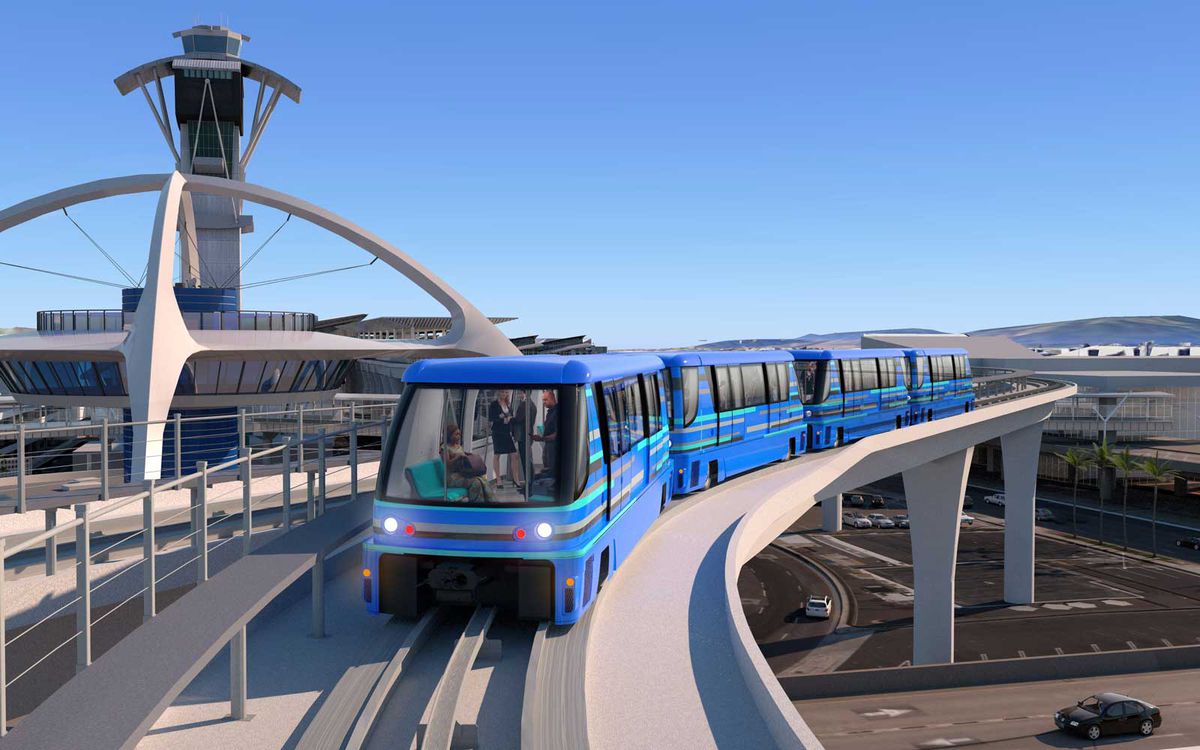 Los Angeles International Airport people mover tram rail system