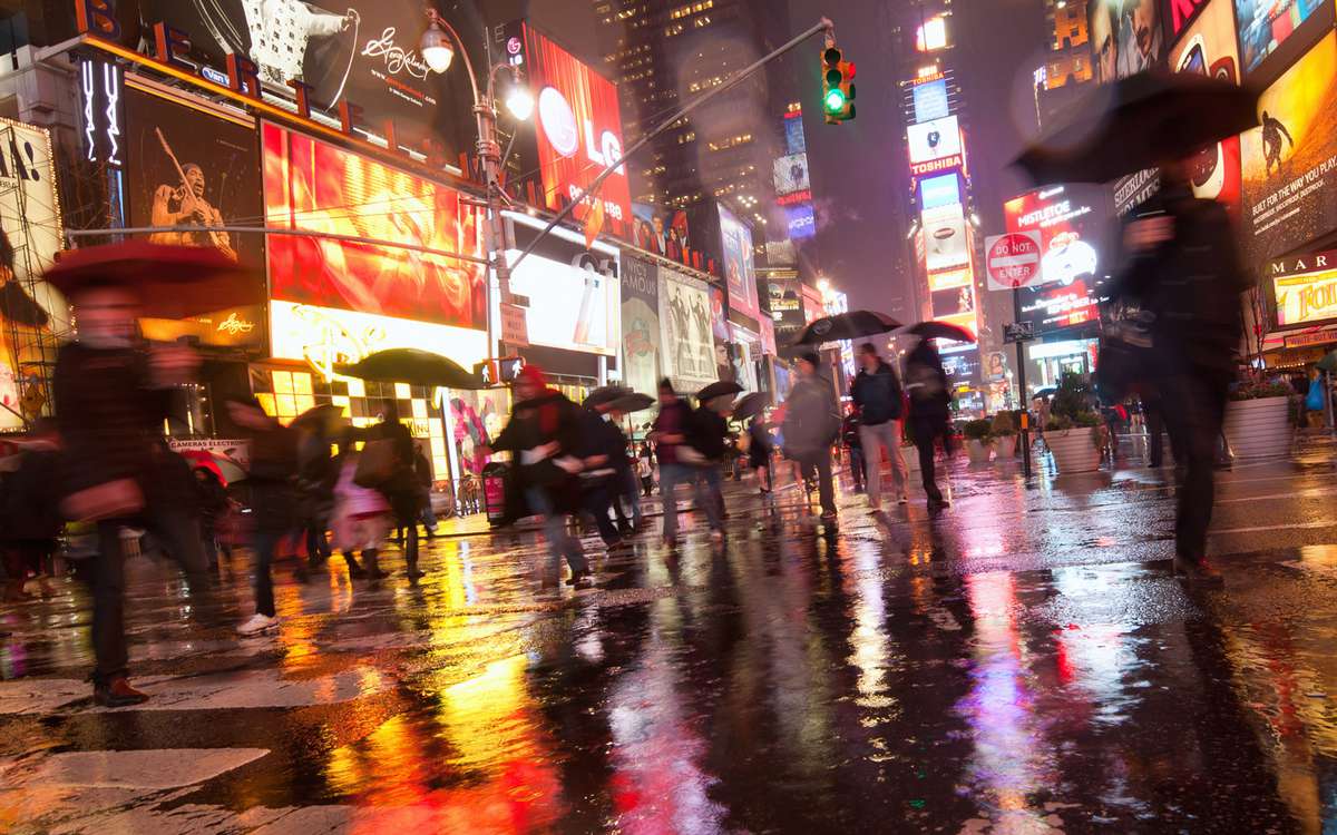 Rain at Times Square, New York