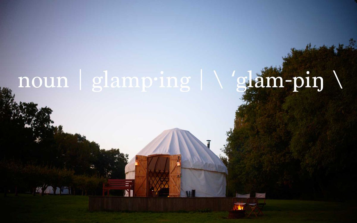 Glamping grounds in Hidden Springs Farm and Campsite, East Sussex, England