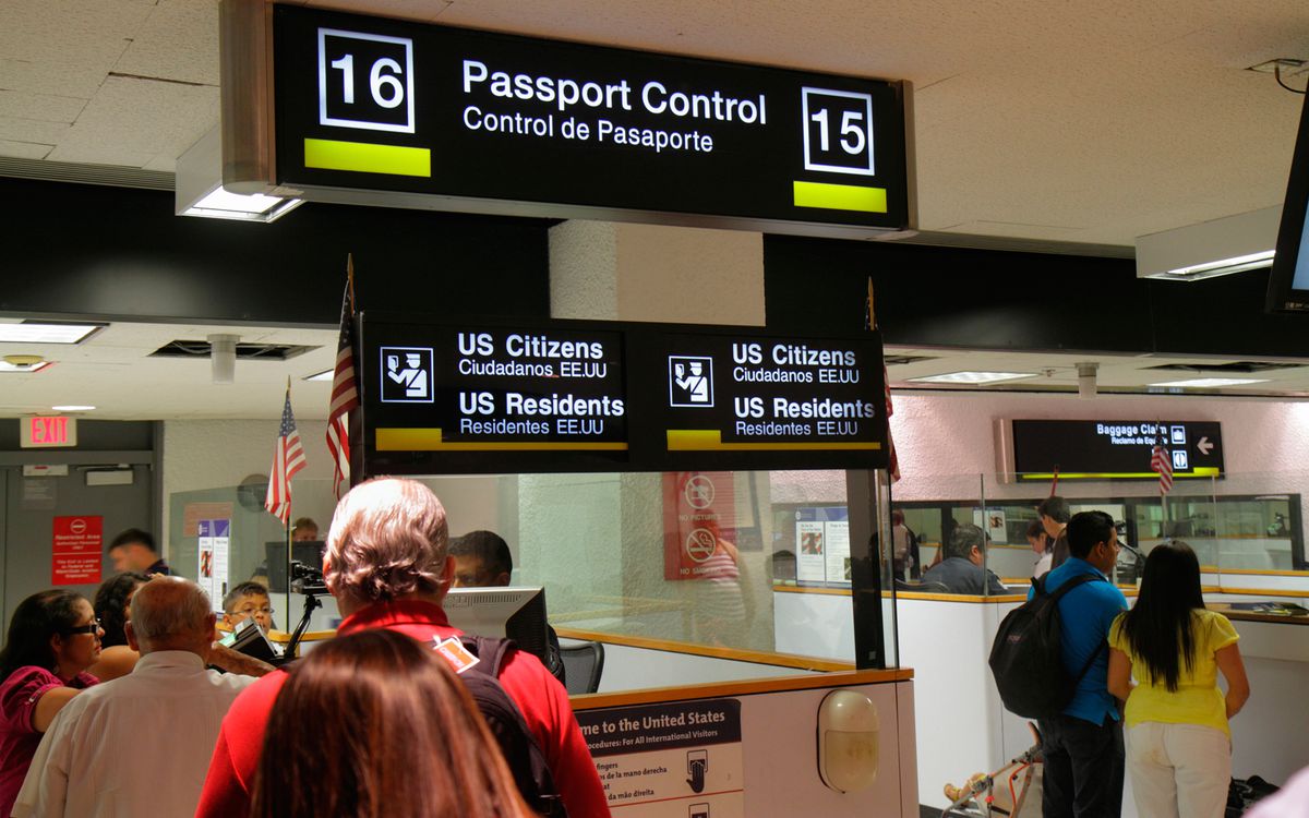 Miami International Airport, passengers entering Passport Control