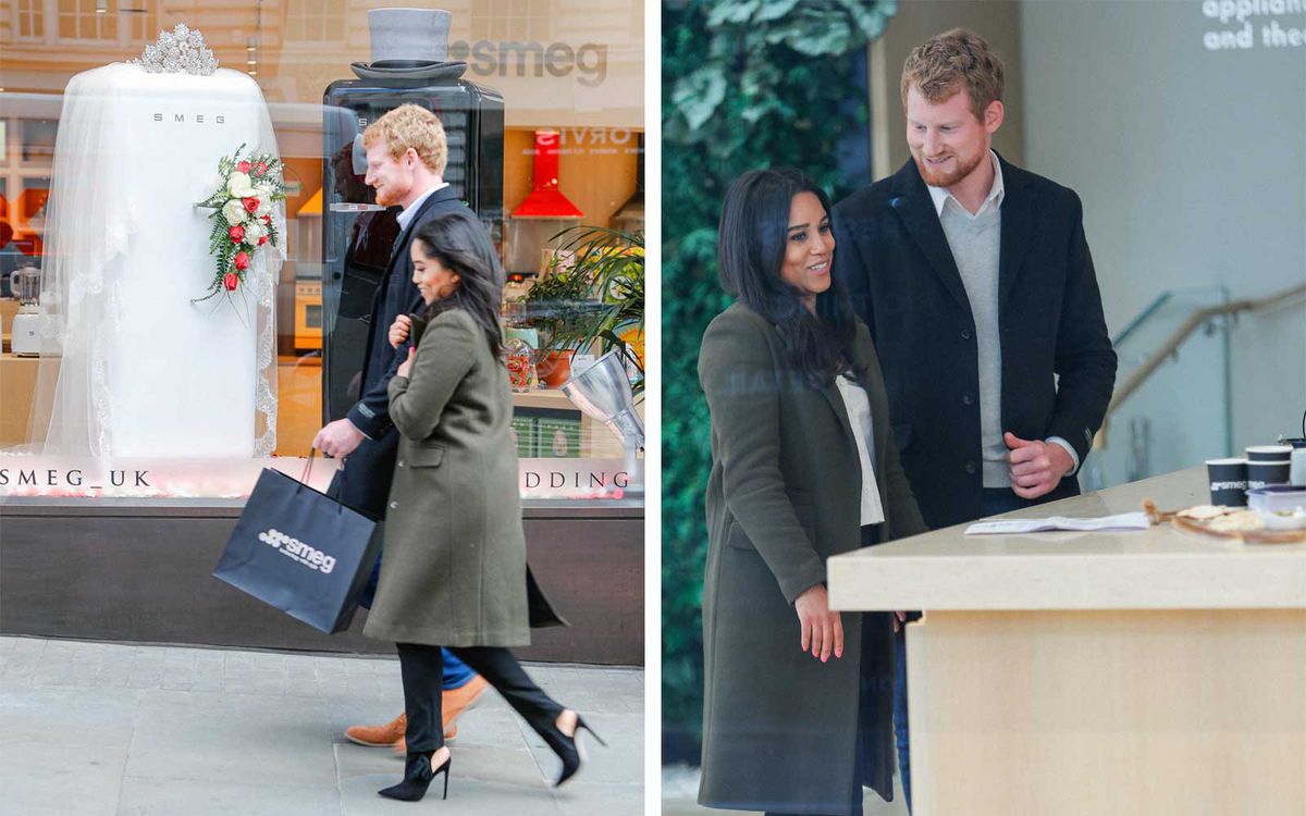 The Smeg London Store Enjoys A 'Royal' Visit As Prince Harry And Meghan Markle Lookalikes Are Spotted Shopping For Wedding Gifts
