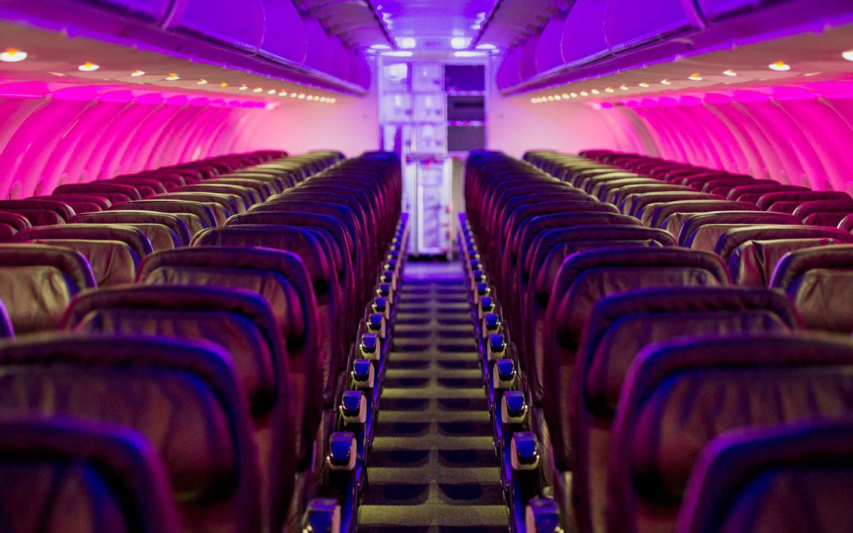 Interior of a Virgin Atlantic plane