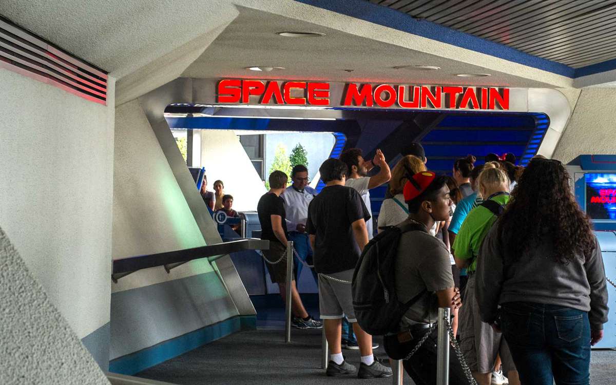 Line for Space Mountain at Disneyland