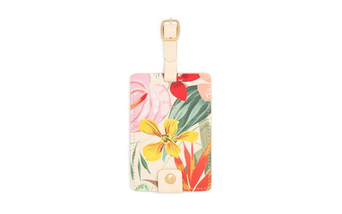 Chen Miranda Floral Luggage Tag PU Leather Travel Suitcase Label ID Tag Baggage claim tag for Trolley case Kids Bag 1 Piece 